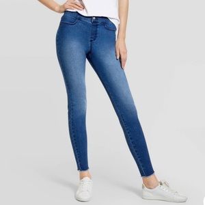 NWT Frayed edge mid rise denim leggings